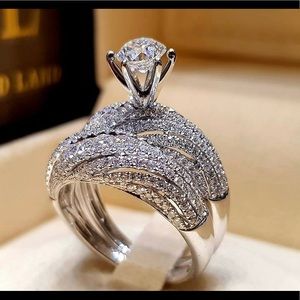 Antique Vintage Sterling Silver Engagement/Wedding Set